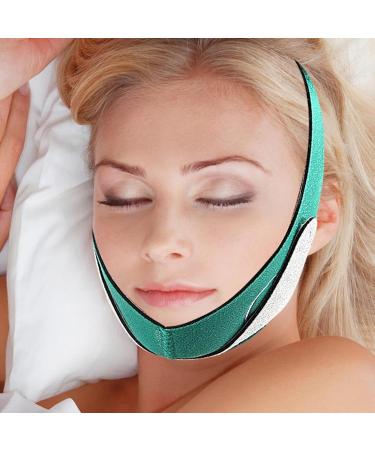 V Shaped Face Masque for Sagging - Breathable Elastic Double Chin Lift Bandage V Lines Face Lifting Strap Hook and Loop Chin and Cheek Lifting Bandage for V Face Lift Green - Buy Online on GoSupps.com