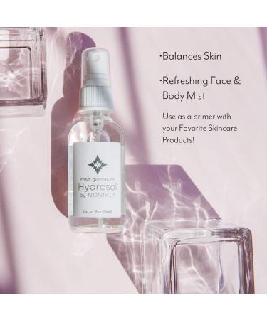 Natural Rose Geranium Hydrosol - Refreshing Face & Body Mist - 2 oz | International Shipping Available - Buy Online on GoSupps.com