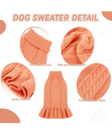 Alagirls Warm Dog Cat Sweater - Classic Soft Fleece Pet Outfit for Spring Autumn & Winter - Lightweight Orange Dog Clothes - Buy Online on GoSupps.com