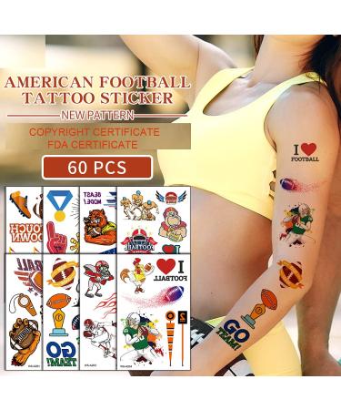 60pcs Temporary Tattoos: Waterproof Body Art Stickers for Fan Games & Events - Football Designs for Boys, Girls, Men, Women - Party Favors & Scholl Rewards - 10 Sheets - Buy Online on GoSupps.com
