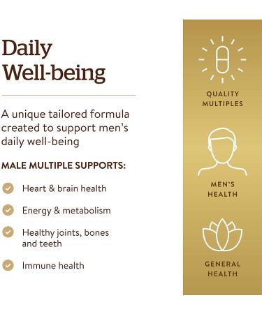 Solgar Male Multiple - 180 Tablets | Premium Men's Multivitamin Supplement - Buy Online on GoSupps.com