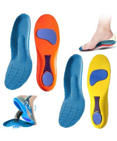 OVEALLGO 2 pair of norelie insole norelie insert soles Norelie Sohlen Comfysole orthopedic insoles foot vaulted pushing pressure relieves (yellow+orange 41-42) 41-42 yellow+orange