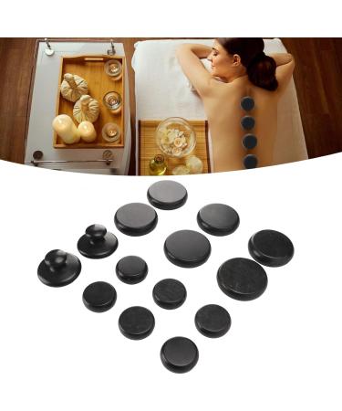 14-Piece Basalt Massage Stone Set - Spa Hot Rocks for Home & Beauty Salon | Relaxing Massage Stones for Men & Women - Buy Online on GoSupps.com