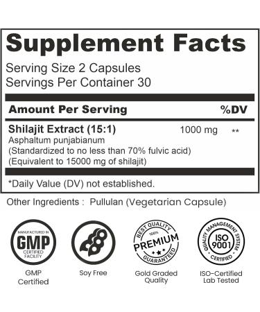 Well Being Mora Vegan Shilajit Supplement | 70%+ Fulvic Acid & 85+ Trace Minerals | Contains Bio-Active Elements & Humic Acid | 60 Capsules | Shilajit Capsules for Men & Women - Buy Online on GoSupps.com