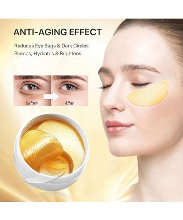 GNAPY 24K Gold Collagen Under Eye Masks - 30 Pairs | For Puffy Eyes, Dark Circles & Bags | Cooling Gel Pads for Fine Wrinkles, Hydration & Elasticity - Buy Online on GoSupps.com