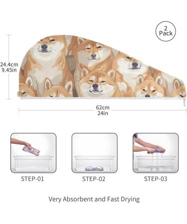 Small Yellow Dog Hair Towel 2 Pack - Super Absorbent Quick Dry Hair Turbans for Women & Girls - Ideal Pet Drying Solution - Buy Online on GoSupps.com
