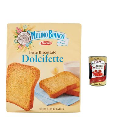 Italian Gourmet E.R. Mulino Bianco Lot de 12 graisses Biscottate Dolcifette 315 g + Pulpa Italian Gourmet Pulpa 400 g