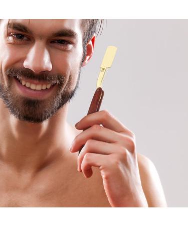 EXCEART Vintage Metal Razor - Steel Folding Edge Mustache Shaper with Wooden Handle for Home Salon - Buy Online on GoSupps.com