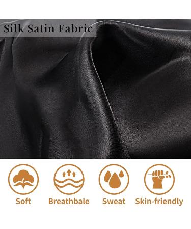 Kenllas Silk Satin Bonnet for Women - 2 PCS Extra Large Caps for Long Frizzy Curly Hair - Black & Red - Buy Online on GoSupps.com