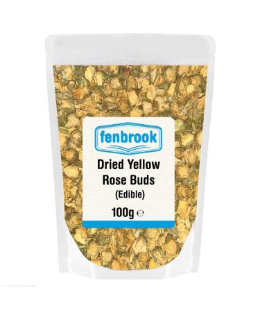 Dried Yellow Rose Buds (Edible) 100g by Fenbrook