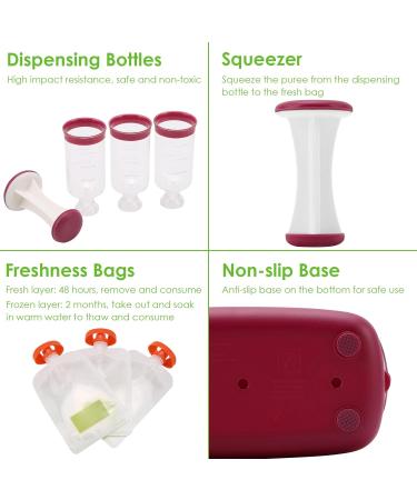 Buy Squeeze Station - BPA Free Baby Food Squeezer with 10 Squeezing Bags - Perfect for Homemade Baby Food & High-Thorough Food - Buy Online on GoSupps.com