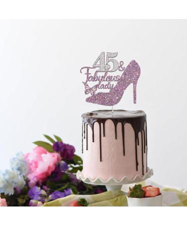 Tenhaisi 45 & Fabulous Lady Cake Topper Purple Sliver Glitter 45th Birthday Party Decoration Happy 45th Birthday Decoration Women 45th Birthday/Wedding Celebration/Anniversary Party Supplies - Buy Online on GoSupps.com