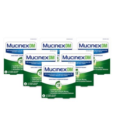 Mucinex DM 12 Hr Expectorant & Cough Suppressant Tablets 6ct (Pack of 6)