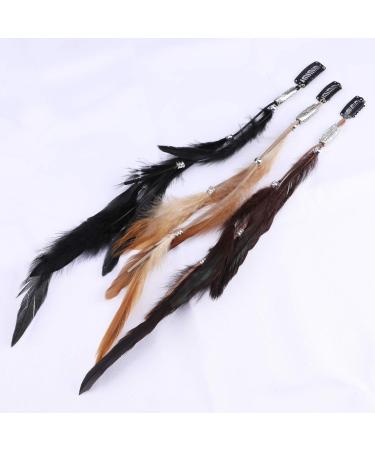 MWOOT Handmade Feather Clip in Hair Extension 6Pcs - Hippie Hair Headwear for Halloween Cosplay - Buy Online on GoSupps.com