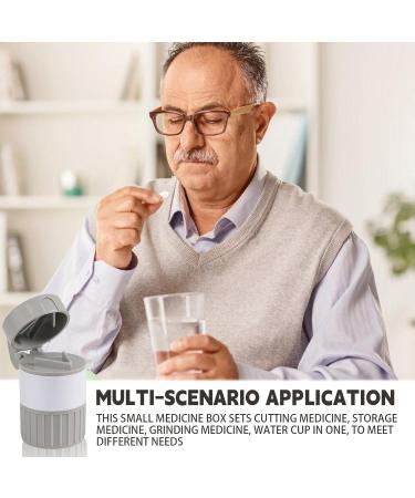 Coupe-Pilule - Broyeur Et Coupe-Pilule 3.74 Pouces Comprim s Pilulier Avec Broyeur - 4 En 1 Multifonctionnel S parateur De Comprim s Pour Fendre Pilules Et Transporter M dicaments Gris - Buy Online on GoSupps.com