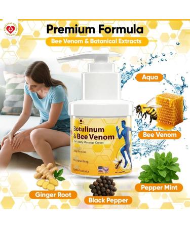 PPT.MHC 2026 Bee Venom Cream with Pump - Professional Formula with Botanical Extracts | Fast-Absorbing Non-Greasy Body Cream for Daily Routine - Men & Women (3.5oz) - Buy Online on GoSupps.com