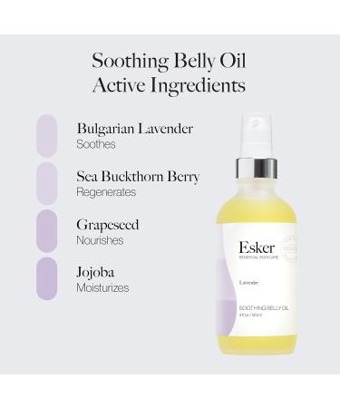 ESKER Natural Soothing Belly Oil | Plant-Based & Cruelty-Free Clean Beauty (4 oz) - Perfect for All Skin Types - Buy Online on GoSupps.com