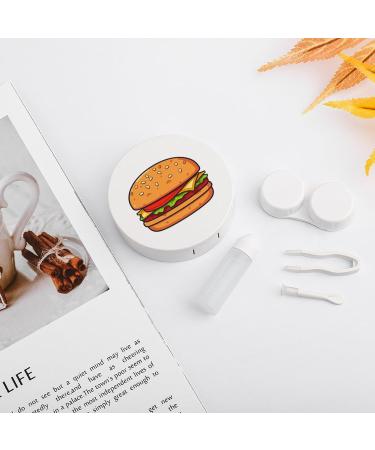 Portable Cute Hamburger Contact Lens Travel Kit with Mirror - Perfect for Daily Outdoor Use - Buy Online on GoSupps.com