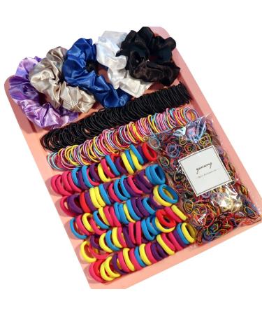 YANRONG Hair Ties, Hair Scrunchies For Girls Women, Elastic Ponytail Holders Rubber Band For Hair, Traceless Hair Ropes Set Hair Elastics For Baby and Kids(2155PCS) 2155 Piece Set