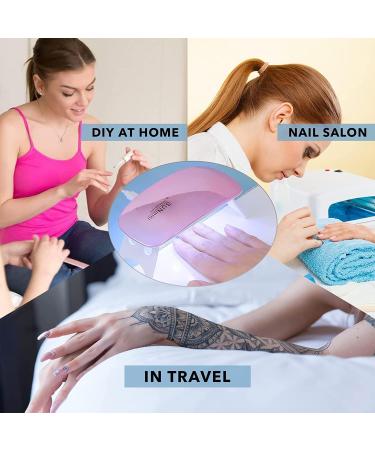 Mini UV LED Nail Lamp for Gel Nails - Portable 6W Pink Professional Nail Dryer - Buy Online on GoSupps.com
