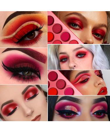 DE'LANCI Red Eyeshadow Palette - 12 Highly Pigmented Colors, Matte Shimmer Blendable Formula, Long Lasting & Waterproof - Perfect Mini Makeup Gift for Women - Buy Online on GoSupps.com
