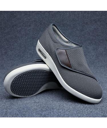 ZGDG Men's Widened Diabetic Shoes | Adjustable Strap | Lightweight Mesh Athletic Shoes | Size 10.5 Wide Grey - Buy Online on GoSupps.com