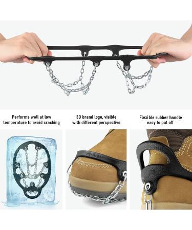 Ice Cleats Crampons Traction Chains for Shoes & Boots - Anti-Slip Grips for Men Women Kids Walking on Snow & Ice - Silver (1 Pair) - Buy Online on GoSupps.com