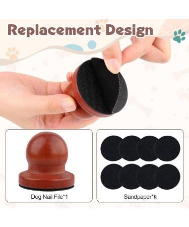 BEANPRECOY Dog Nail File with 8pcs Sandpaper Dog Nail Scratch Board Dog Nail Grinder Wooden Replaceable Sandpaper Dog Nail Trimmers for Polishing Cat and Dog Nails - Buy Online on GoSupps.com