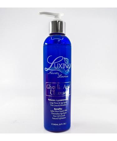 Luxiny Glycolic Acid Face Wash 8 oz - Exfoliating Cleanser & Pore Minimizer for Women/Men - Vegan Natural 10% AHA Facial & Acne Body Wash - Buy Online on GoSupps.com