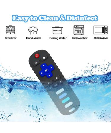 ROBBEAR Baby Teething Toy - Food Grade Silicone Teether for Babies 3-18 Months - TV Remote Shape Chew Toy - BPA Free (Black RC) - Buy Online on GoSupps.com