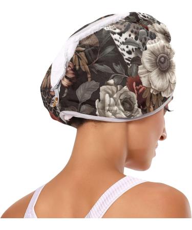 Floral Cheetah Hair Towel 2 Pack | Super Absorbent Quick Dry Hair Turbans for Women & Girls - Buy Online on GoSupps.com