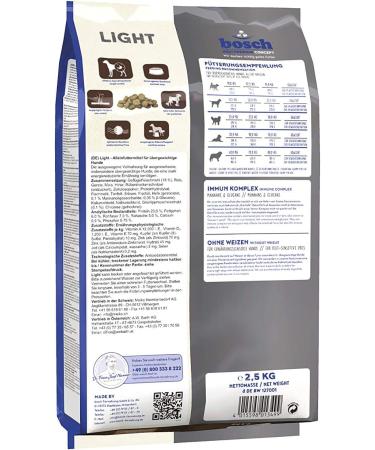 Buy Bosch HPC Light Dry Dog Food for Overweight Dogs | 2.5 kg Pack (2) | Healthy Nutrition for All Breeds - Buy Online on GoSupps.com