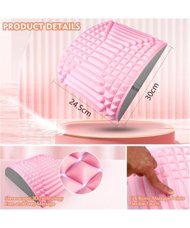 Joligaea 2-in-1 Neck and Back Extensor Pillow | Lumbar Support & Back Stretching Device - Pink - Buy Online on GoSupps.com