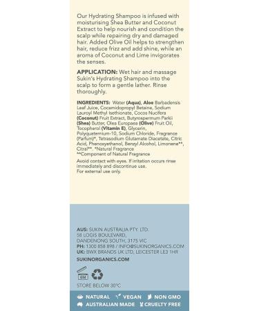 Sukin Hydrating Shampoo 33.8 fl oz - Natural Haircare for Hydration (1 Pack) - Buy Online on GoSupps.com