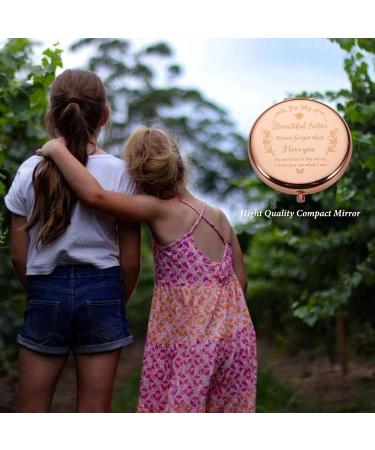 Sister Birthday Gift: Rose Gold Compact Mirror for Women - Unique Gift for Big Sister, Her, Teen Girls - Birthday, Graduation, Christmas Stocking Stuffer - Buy Online on GoSupps.com