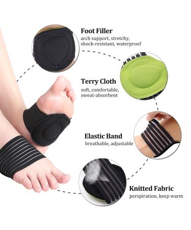 howllydo Arch Support 2 Pairs - Thick Cushioned Compression for Pain Relief - Green/Black - Buy Online on GoSupps.com