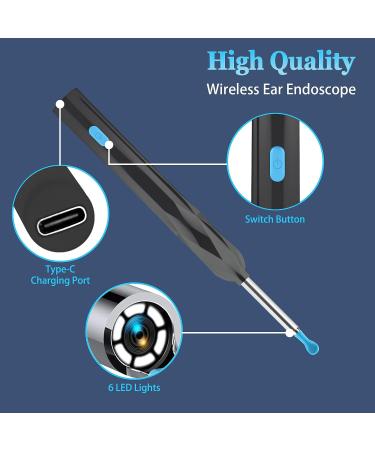 1920P HD Ear Wax Removal Tool with Camera and 6 LED Lights - Soft Silicone Ear Scoop for Cleaning - Compatible with iPhone, iPad, Android (Black) - Buy Online on GoSupps.com