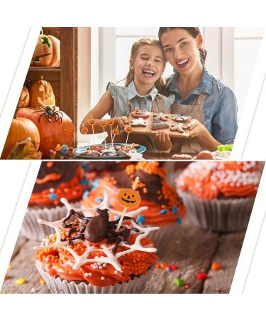 200 Pieces Halloween Pumpkin Cocktail Sticks Wooden Toothpick Pumpkin Ghost Fruit Picks Orange Cake Topper Mini Snack Picks 4.7 Inch Food Picks Appetizer Picks for Party Mini Cake Decorations - Buy Online on GoSupps.com