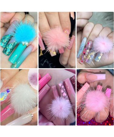 12 Colors Mixed Detachable Nail Art Decortaions 3D Charms Nail Poms Decorate Nail Art DIY Fluffy Plush Ball for Nail Magnetic Nail Pom Poms - Buy Online on GoSupps.com