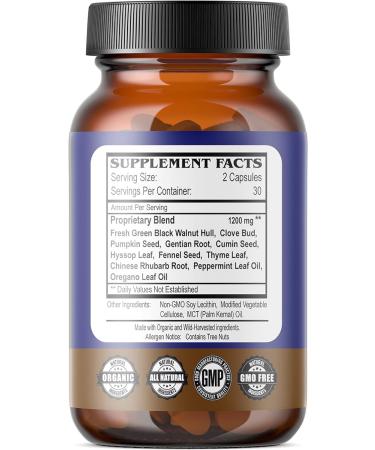 Purify Organic Intestinal Support & Microbial Cleanse - 60 Veg Capsules (No Wormwood) for Humans & Pets - Buy Online on GoSupps.com