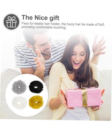 FRCOLOR Hair Ponytail Hair hair scrunchies Elastic Ponytail Holder white scrunchie ears hair ties ponytail band hair wraps for women Faux Hair Bands big hairy Miss pompom elastic - Buy Online on GoSupps.com