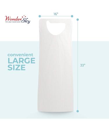50-Pack White Disposable Adult Bibs for Eating - Large Tie Back Apron Bib for Seniors - Men and Women - Buy Online on GoSupps.com