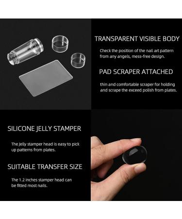 Buy 2-Piece Nail Art Stamper Set | Silicone Transparent Soft Stamp for French Nails | DIY Manicure & Nail Stamping Tools - Buy Online on GoSupps.com
