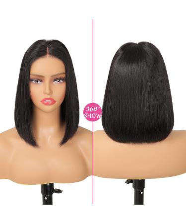 Wear and Go Glueless Short Bob Wigs - Pre-Cut Lace Human Hair Wigs for Black Women - 10 Inch 180% Density 5x5 HD Lace Bob Wig - Buy Online on GoSupps.com