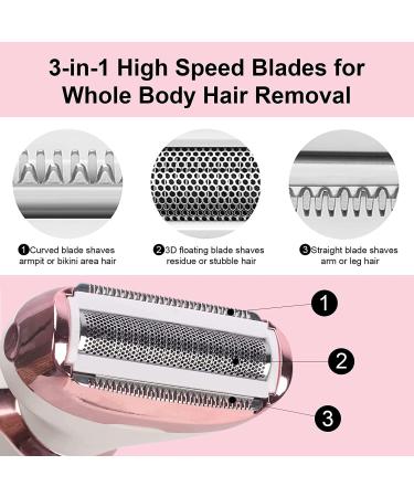 4 In 1 Portable Electric Shaver for Women Razors Women Electric Wet and Dry Women's Body Hair Trimmer USB Rechargeable Gift for Women (Pink) - Buy Online on GoSupps.com