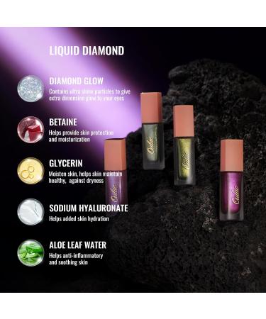  oulac Oulac Set of 2 Liquid Eyeshadows - Pink - Metallic Glitter - To Brighten Eyes - Liquid Eyeliner with Glitter - Shiny Finish - Eye Makeup - Vegan & Cruelty-Free - Buy Online on GoSupps.com