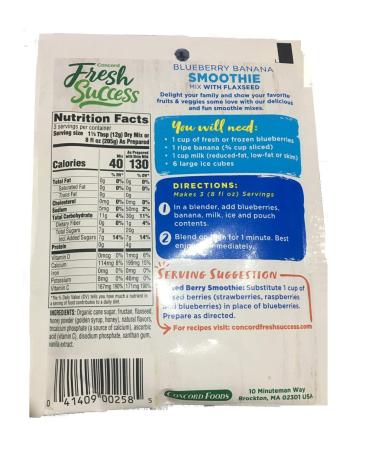 Concord Farms Blueberry & Banana Smoothie Mix with Flaxseed (3 Pack) - 1.3 oz Packets - Buy Online on GoSupps.com