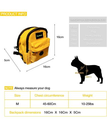 Red PuPack Dog Pack Backpack Harness with Poop Bag Dispenser - Adjustable Straps, Leash, Waste Bag Rolls - Medium - Buy Online on GoSupps.com