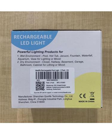 Buy Idealife Rechargeable Underwater Pool Lights - Remote Control WRGB Color Change Waterproof for Aquariums & Gardens (2 Pack) - Buy Online on GoSupps.com