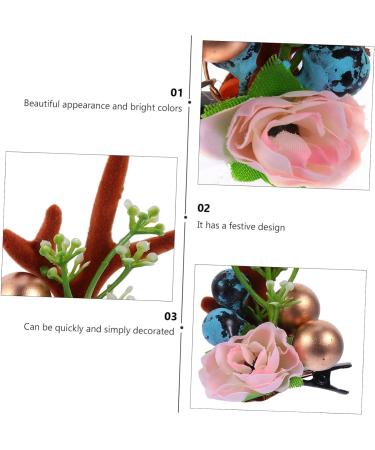 2 Pairs Flower Antler Hair Clip Christmas Antler Headband Christmas Antler Alligator Hairpins Antlers Hair Clips Xmas Barrettes for Girls Flower Barrettes Mori Cloth Filler Child - Buy Online on GoSupps.com